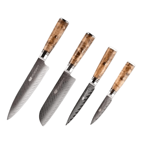 Le Set Asiatique de 3 couteaux : Couteau d'Office, Santoku